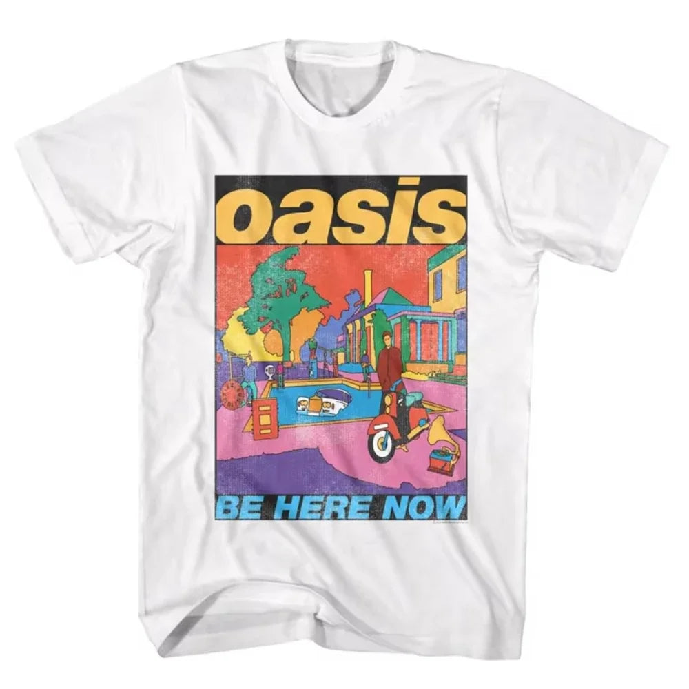 2025 Oasis Summer Fans Men'S and Women'S Short Sleeve T-Shirts Breathable Simple Street Wear with Printed T-Shirts Summerclassic