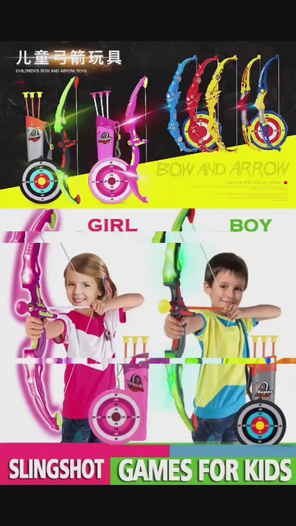 52Cm Bow and Arrow Toy Set for Children Archery Practice Recurve Outdoor Sorts Shooting Toy with Target Boys Kids Gifts